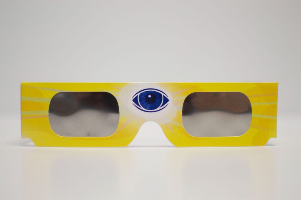 a pair of eclipse glasses from infocus eyecare